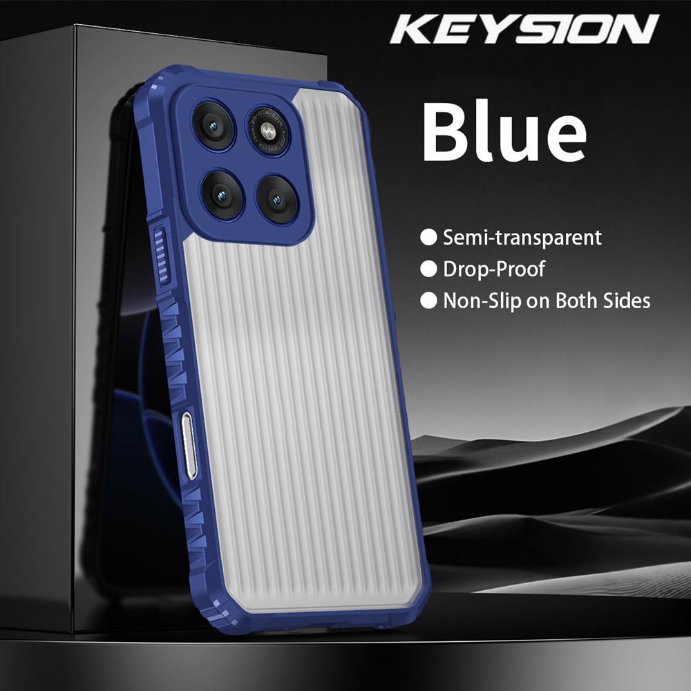 KEYSION Heavy Duty Shockproof Phone Case for Motorola Edge 50 60 Pro 5G Translucent Matte Back Cover for MOTO Edge 60 50 Fusion