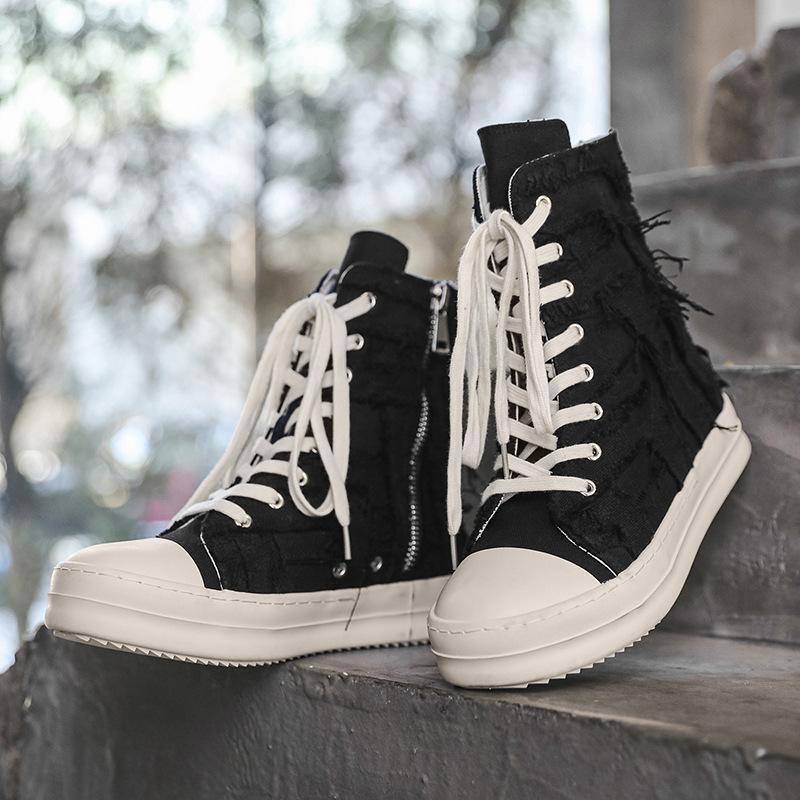 Nuovi Stivali Casual in Tela High Top con Frange, Suola Spessa, Arco Casuale, Nicchia High Street X