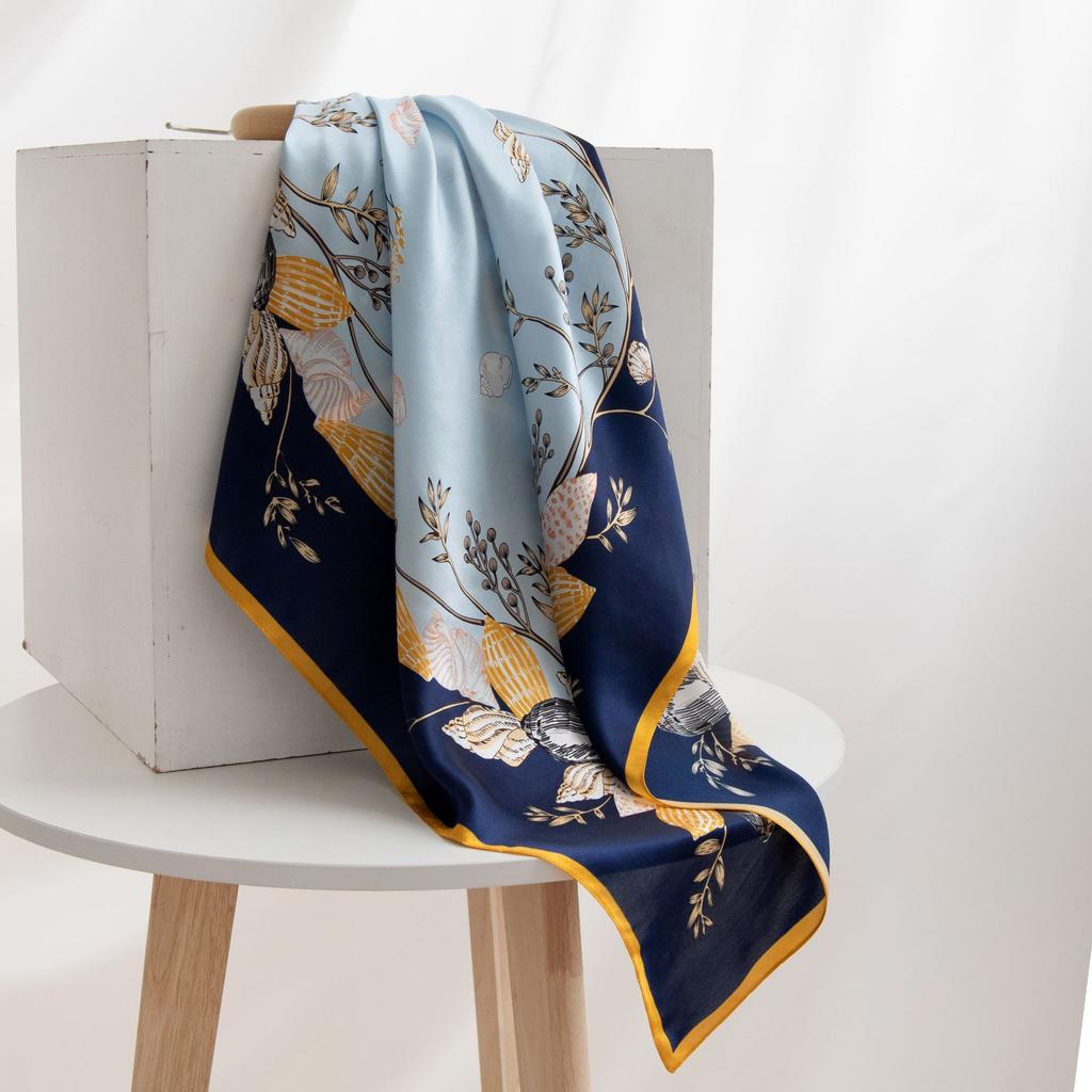 Mulberry Silk Silk Scarf for Mother In Law and Elder Gift Thin Sunshade Women's Square Scarf Elegant and Versatile