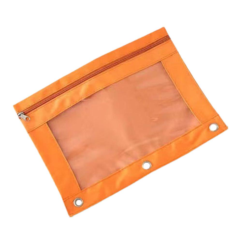 8 Color zipper pencil bag Oxford Cloth Stationery Storage Bag clear window design  for Office School Supplies pen Organizer