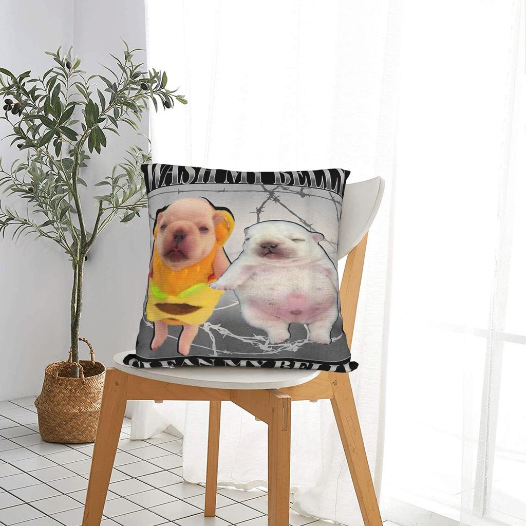 Funny Pibble Meme Wash My Belly Clean My Belly Meme Pillow Cover Cushion Cover Fashion Pillow Case For Wedding Party Home Decor
