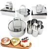 Moule à gâteau en acier inoxydable pour anneau de mousse, outils de cuisson, ustensiles de cuisine, moules à gâteaux, bricolage, cupcakes, salade, dessert, outils de décoration de gâteaux
