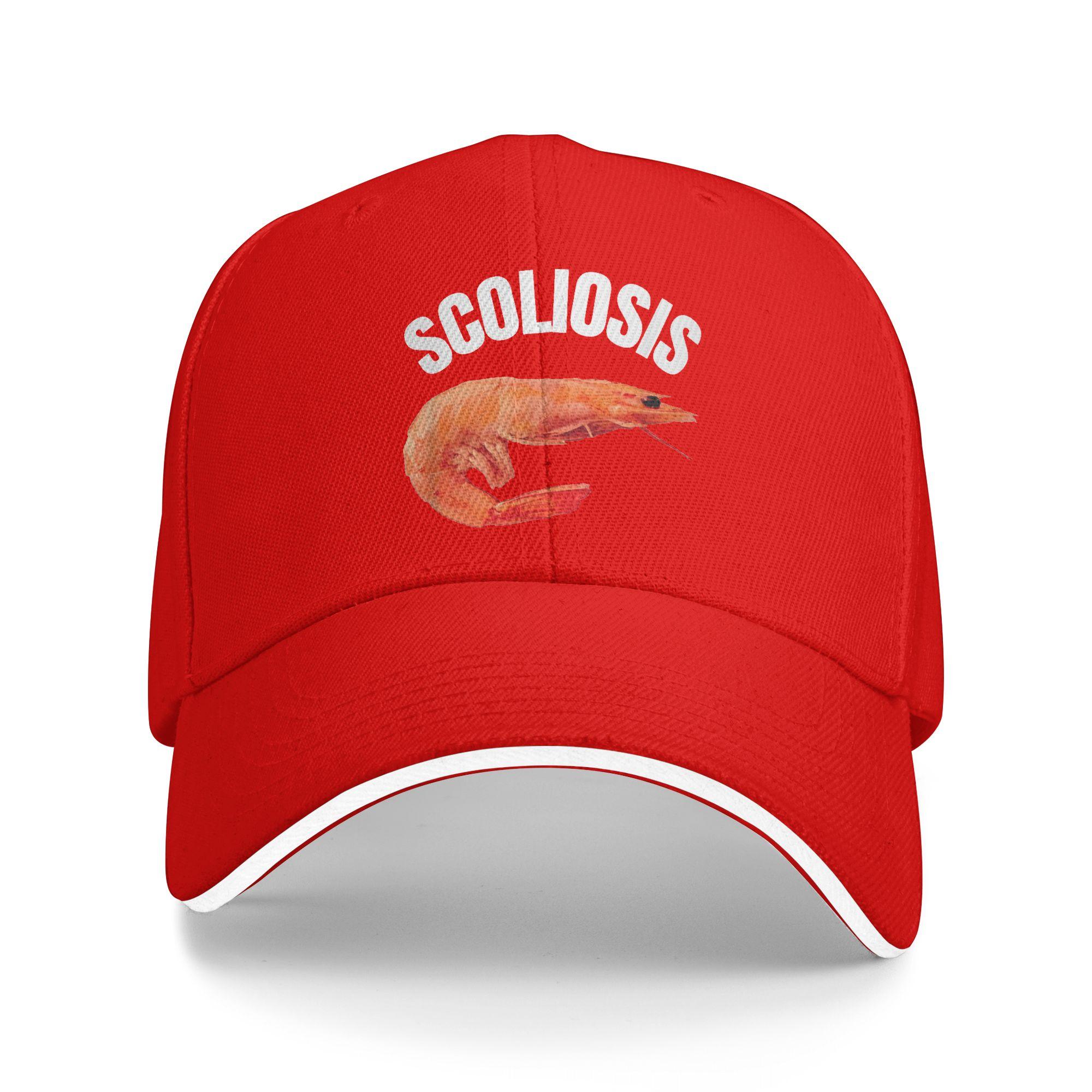 

Funny Saying Scoliosis Shrimp Meme Fun Irony Men Casual Baseball Cap Summer Trucker Hat Snapback Cap Couple Baseball Caps One Size