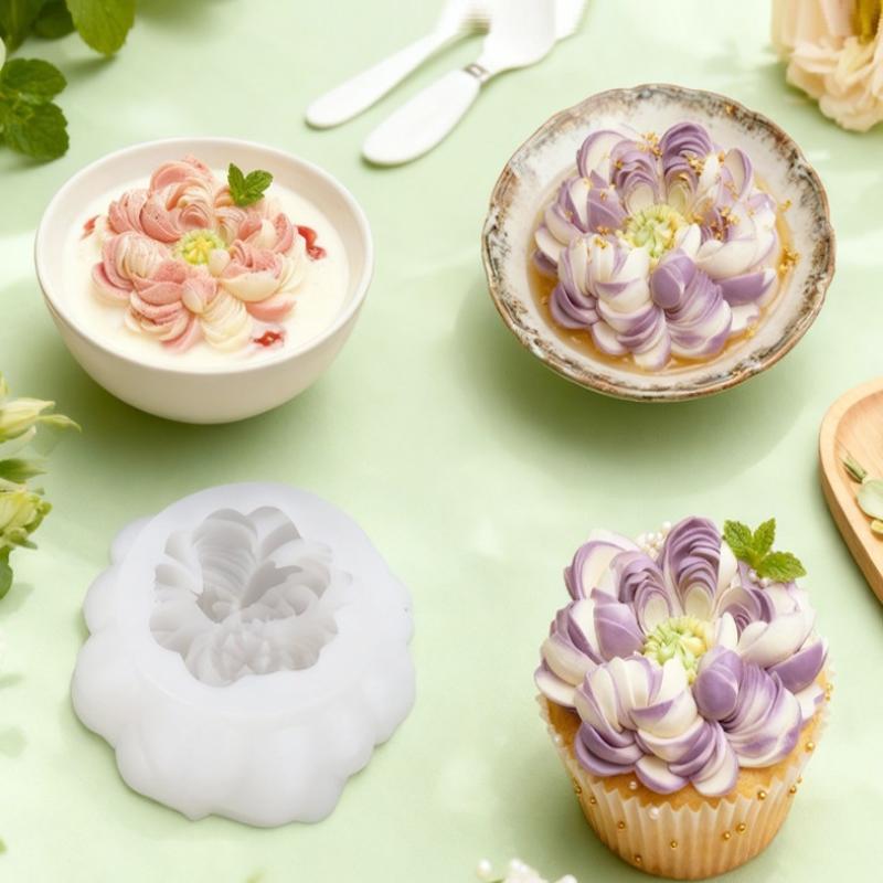3D Blomform Blomform Silikonformar Gör-det-själv Is Bakverk Gelé Godisformar Choklad Sockerhantverk Silikon Tvålform Kök