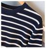 Thickened Skin-Friendly Age-Reducing Colorblock Cuffs Striped Knit Sweater - Xiaohongshu Style Long-Sleeve Base Layer for Autumn/Winter