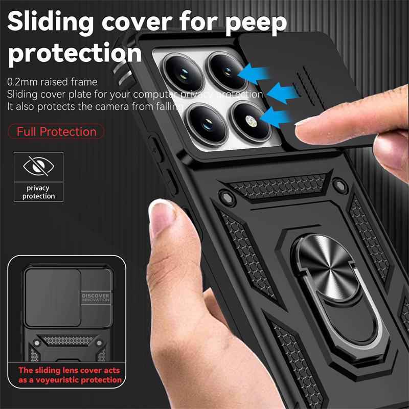 Funda For Xiaomi 14T Pro Armor Car Magnetic Ring Case For Mi 14T Mi14T Xiaomi14T 14 T Pro 14TPro 5G Slide Lens Protection Cover