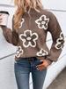 European & American Floral Jacquard Knit Half-Zip Sweater for Women - Winter 2025 New Style.