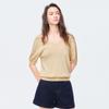 V-neck Cross-back Short Sleeve Knit Top