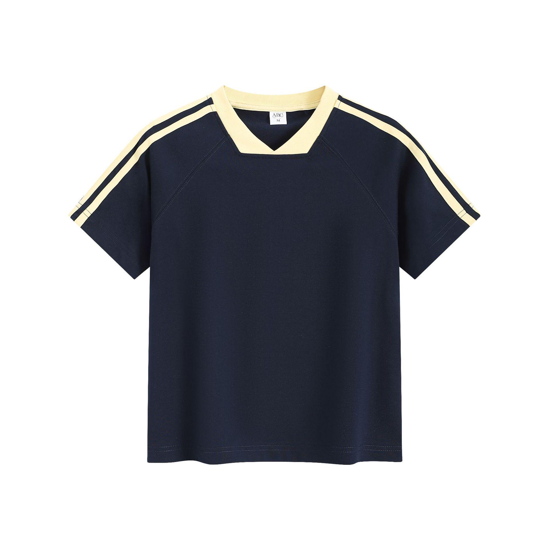 Women s Retro Striped V-Neck Short Sleeve T-Shirt Small