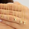 New Trendy Tiny Letter Initial Necklace for Women Gold Plated Mini Bubble A-Z Alphabet Pendant Necklaces Zircon Gift for Her