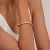 Interlocking Ring Open Bangle - European & American Light Luxury Design for Women