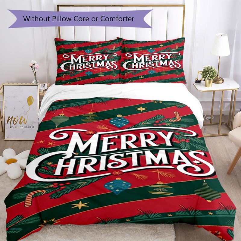 3pcs Christmas Bedding Set Duvet Cover Closure Includes 1 Duvet Cover & 2 Pillowcases, Soft and Comfortable for All Seasons.