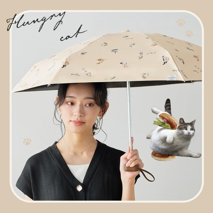 Parasol by Masayuki Oki x Shade Shade UV UPF Heat Folding Umbrella for and Stylish and Cute for Product [2025] Wpc. Wpc. All-Weather Umbré Nyan,