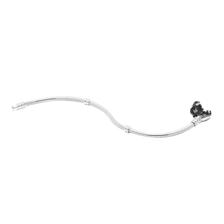 Pandora Moments Heart Clasp Snake Chain DIY Bracelet Women bracelet Silver 590719