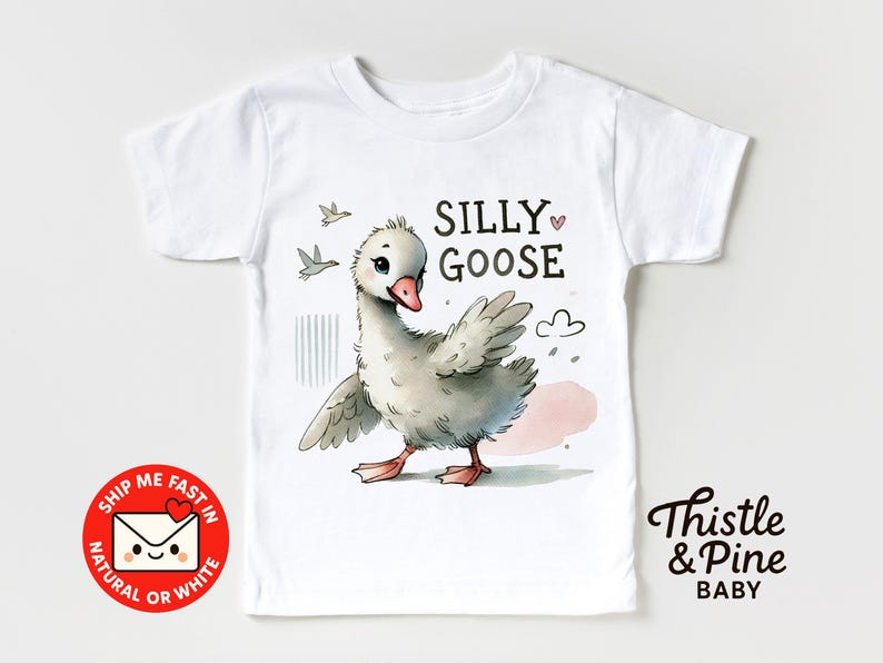 Silly Goose Baby Girl Toddler Tee - Funny Kids Tshirt for Girls - Goose-Themed Baby Gift 160