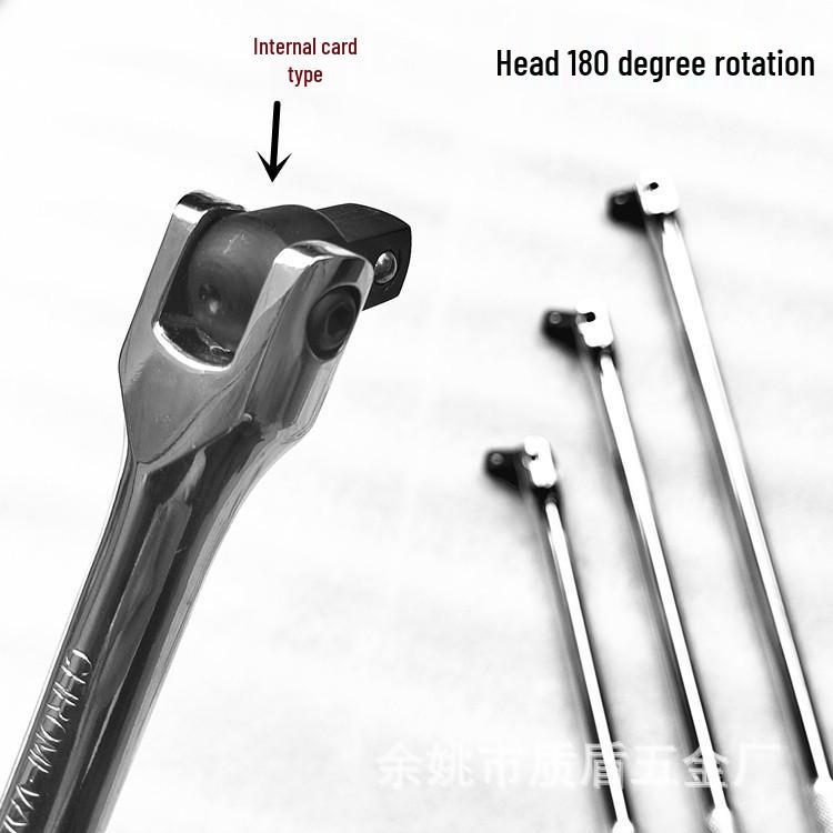 1/2 Large F-Handle Fly Socket Wrench Extension Bar - 180° Rotating Square Head, Universal Joint Adapter