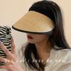 Versatile Eaves Straw Woven Empty Top Hat Children Summer Outdoor Travel Sunscreen Topless Shade Versatile Straw Hat Tide