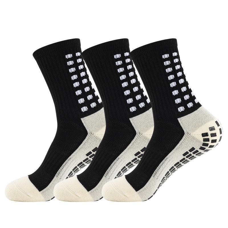 Unisex Mid-Tube Non-Slip Quick-Dry Football Socks - Breathable, Sweat-Absorbing, Thick Towel Design for Students and Adults.