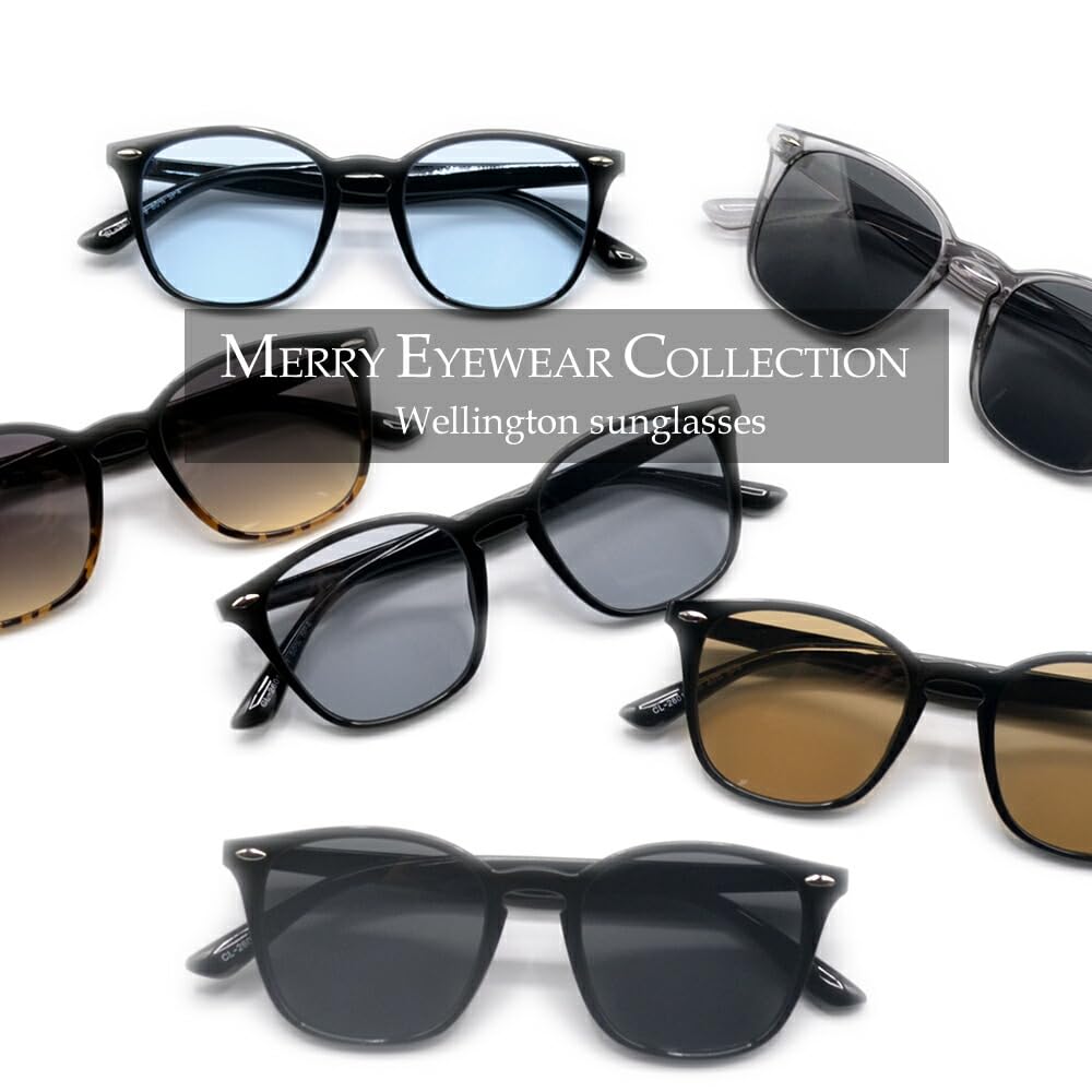 Sunglasses for Men and UV Fashion Wellington Square Lightweight Tinted Lenses [MERRY PLEASURE] Women, Protection, Glasses, Shape, (Weight 23g),