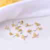 1Piece Fashion L Shaped Dangle Nose Studs Piercing 20G Stainless Steel Flower Moon Tassels Zircon Nostril Screw Piercing Jewelry