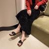 Fashion Flat with Summer Modern Slippers Outside Concise Ladies Shoes 2025 Hot Sale Solid Shallow Adult   Chinelos