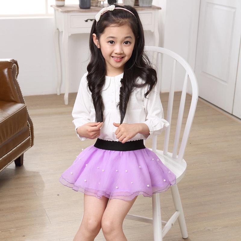 Versatile Girls' Princess Gauze Skirt - Layered Cake Design for All Seasons in Korean Style