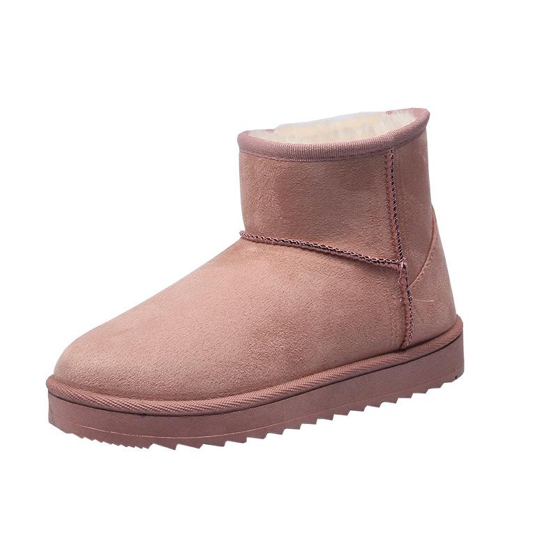 Classic snow boots winter velvet flat drive DNU large cotton thermal shoes short women's boots