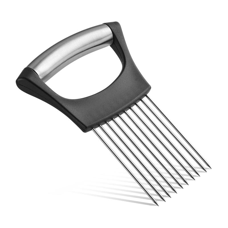 Stainless Steel Onion Slicer Holder Onion Holder For Slicing Food Slicers Assistant Tomato Onion Cutter Holder Cutting Fork