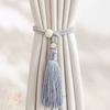 2 PCS Adjustable Cotton Cord Curtain Tiebacks Curtain Straps Bohemian Chic Log Loop Curtain Buckle Strap With Tassel Hand Woven
