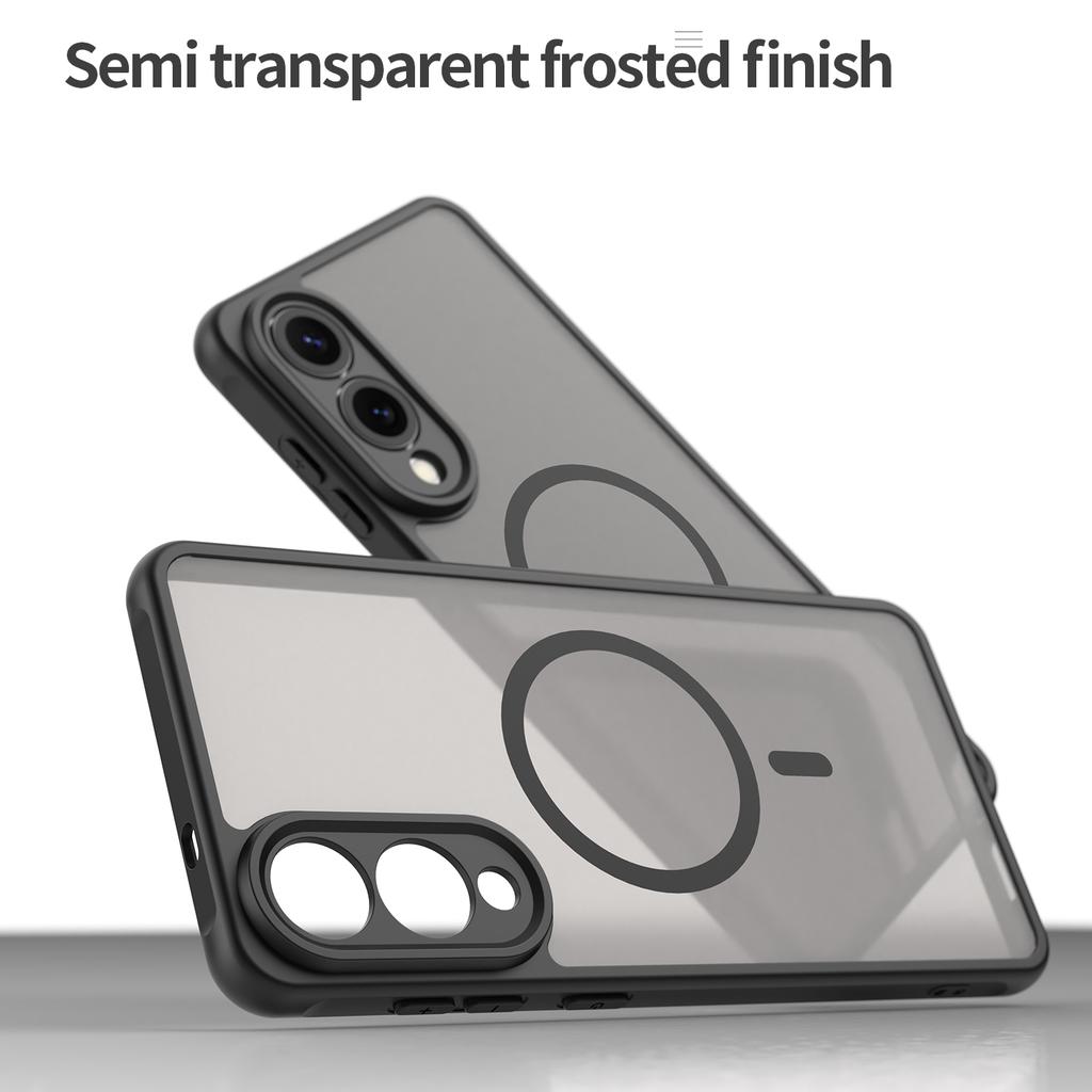 Dla Samsunga Galaxy S25 Etui Edge Kompatybilne z MagSafe Odporne na upadki PC+TPU Pokrowiec na telefon