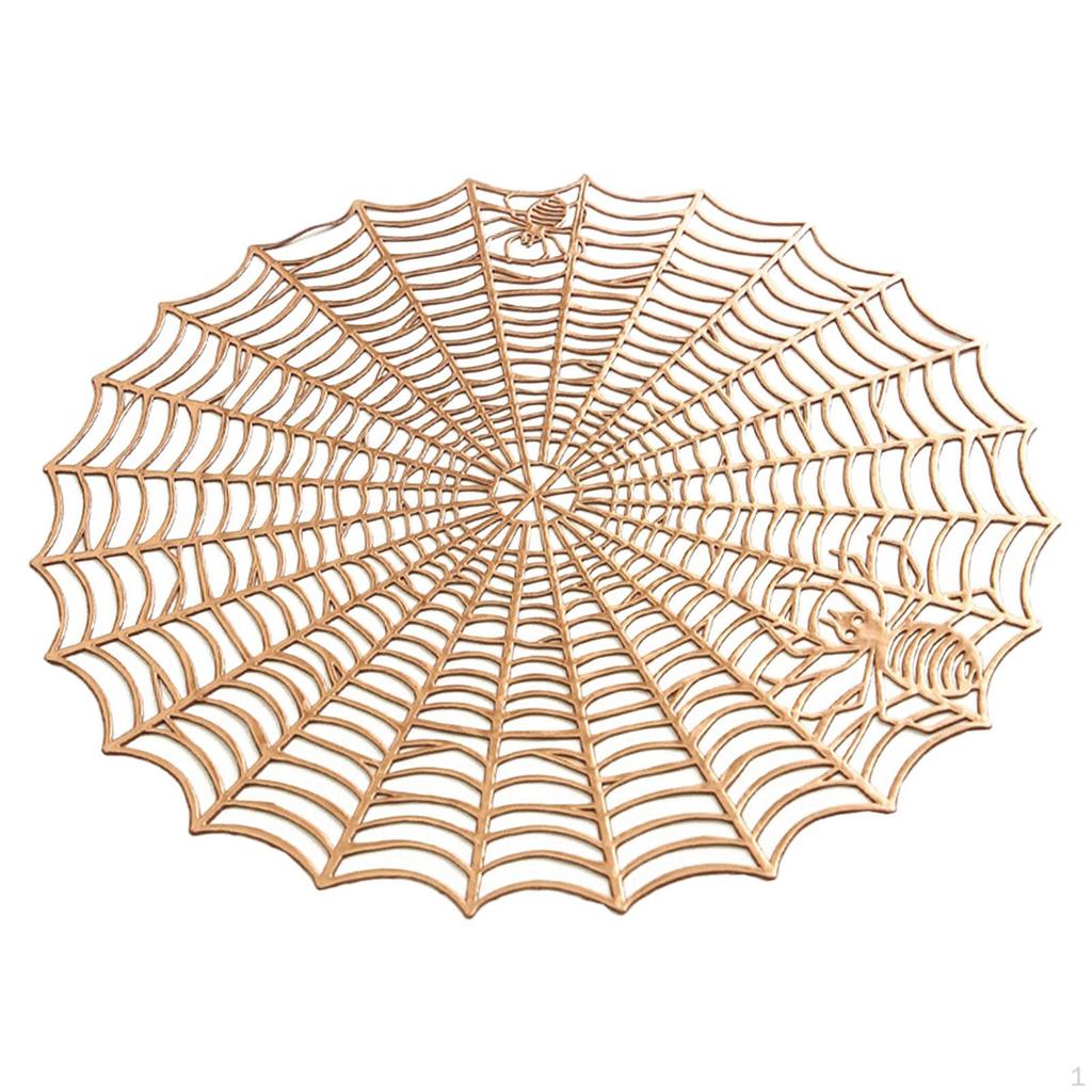 4 Pcs Spider Web Placemats Functional Mat for Halloween