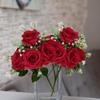 Artificial Flowers Silk Roses Valentine's Day Home Vase Decor Bonsai Room Yard Wedding Bridal Bouquet Holiday Party Diy Gift Box