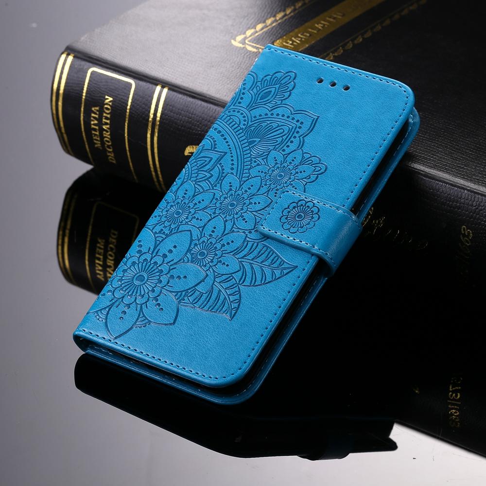 Magnetic Leather Wallet Flip Case for Samsung Galaxy S26 S25 S24 S23 S22 S21 Ultra Edge Plus FE | Embossed Flower | Premium Case