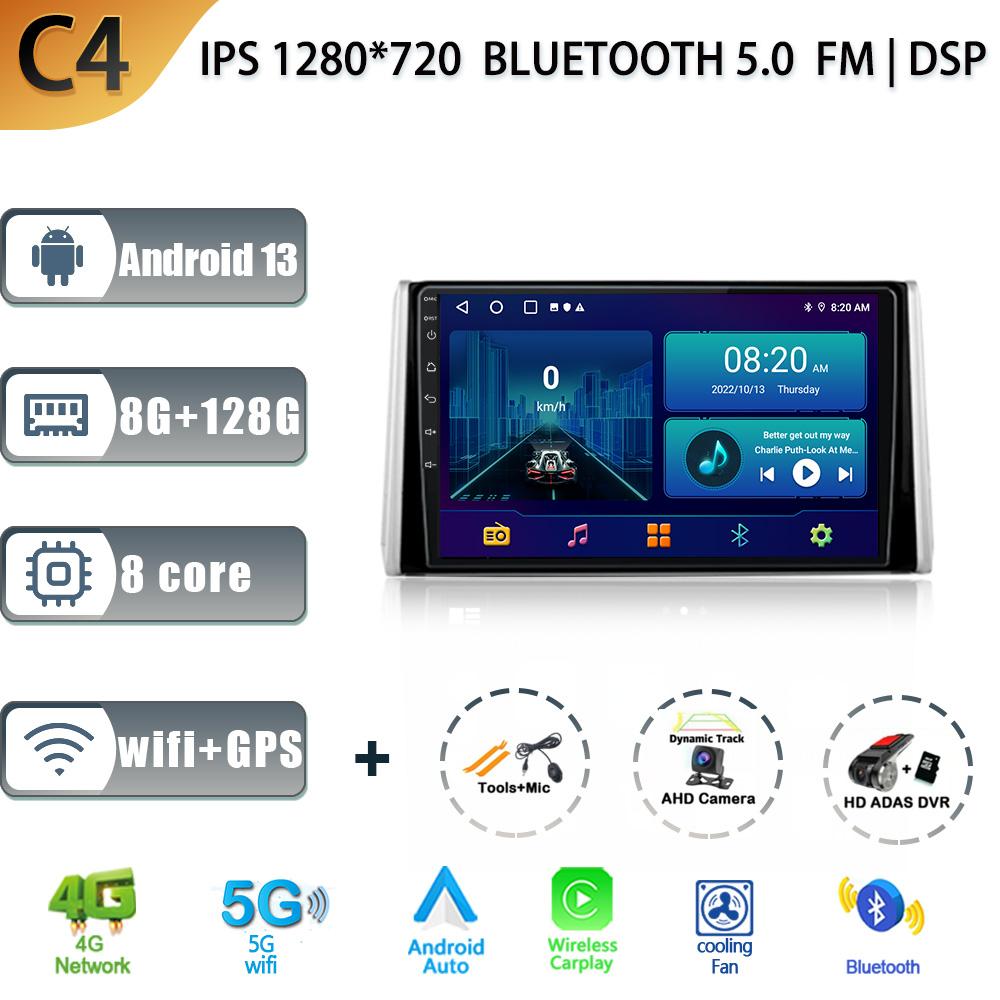Wireless Carplay For Toyota RAV4 XA50 2018-2020 Audio Stereo Android 13 Car Radio Multimedia GPS Navigation WIFI 4G Auto Screen