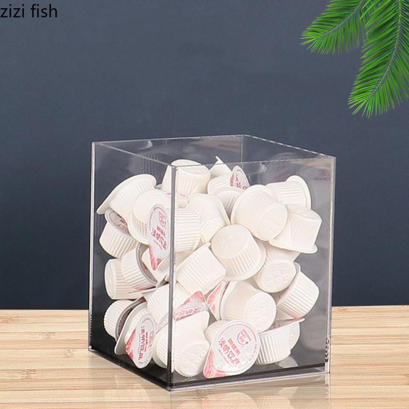 Transparent Acrylic Cup Holder Tissue Box Milk Tea Cup Storage Rack Desktop Shelf Organizer Napkin Holder Storage Holders Box