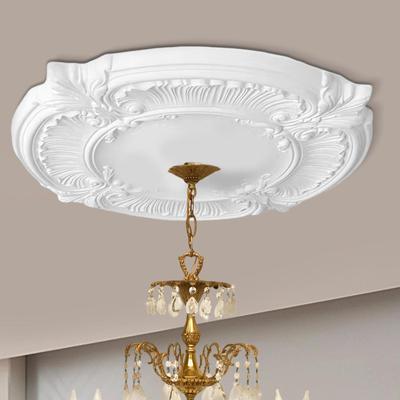 Elegant European Ceiling Medallion with Pre-Cut Light Hole - Decorative Ceiling Rose for Chandeliers & Light Fixtures for Home