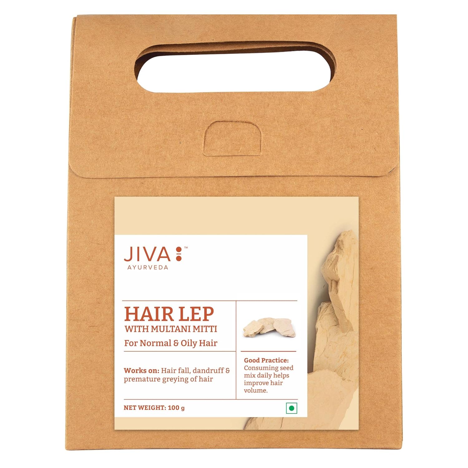 

Jiva Ayurveda Hair Lep With Multani Mitti 100gm Pack Of 1 | Natural Hair Pack For Growth, Strength, And Scalp Nourishment