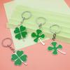 Creative Four Leaf Clovers Keychain Craft of Sturdy Alloy Materials Convenient for Students and Trendy Adults Daily Use
