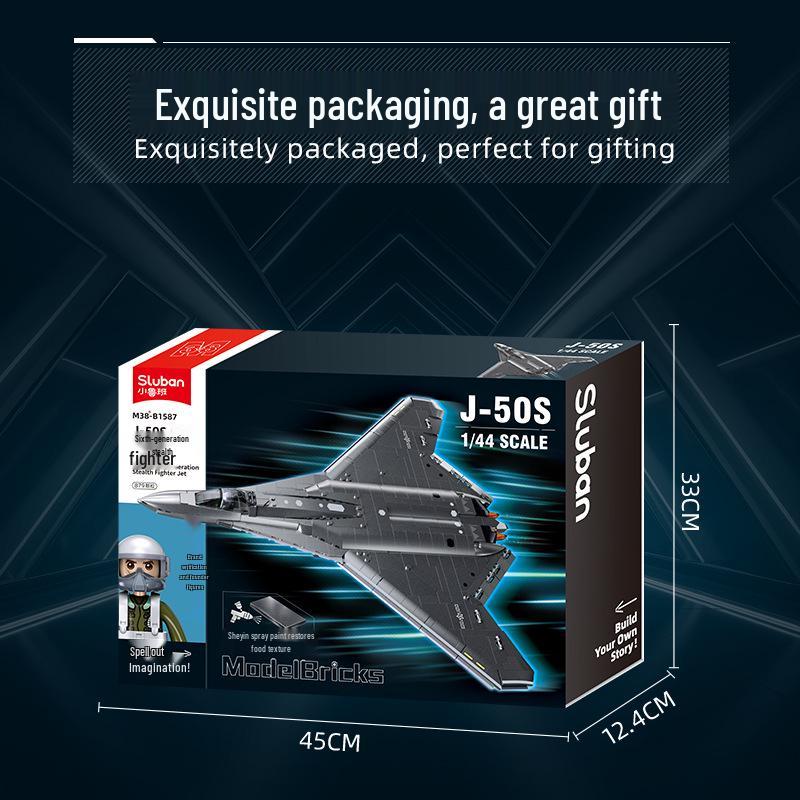 Конструктор «Стелс-истребитель Сяо Лубань J-50» - Военная развивающая игрушка для мальчиков