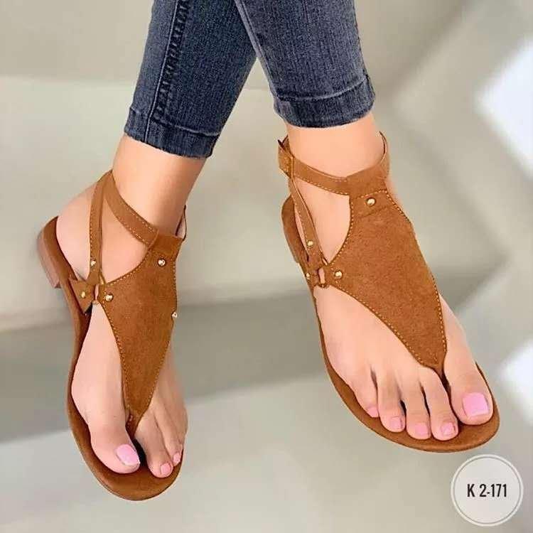 Wish Sandals Women's Summer New Flat Casual Clip-toe Large Size Beach Sandals