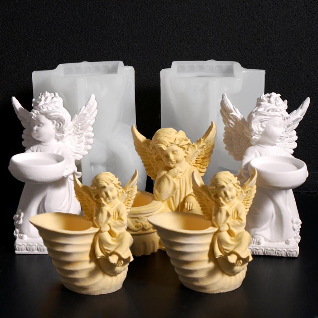 Creative Angel Candle Holder Silicone Mold For DIY Jewelry Resin Crafts And Succulent Planter Decorations