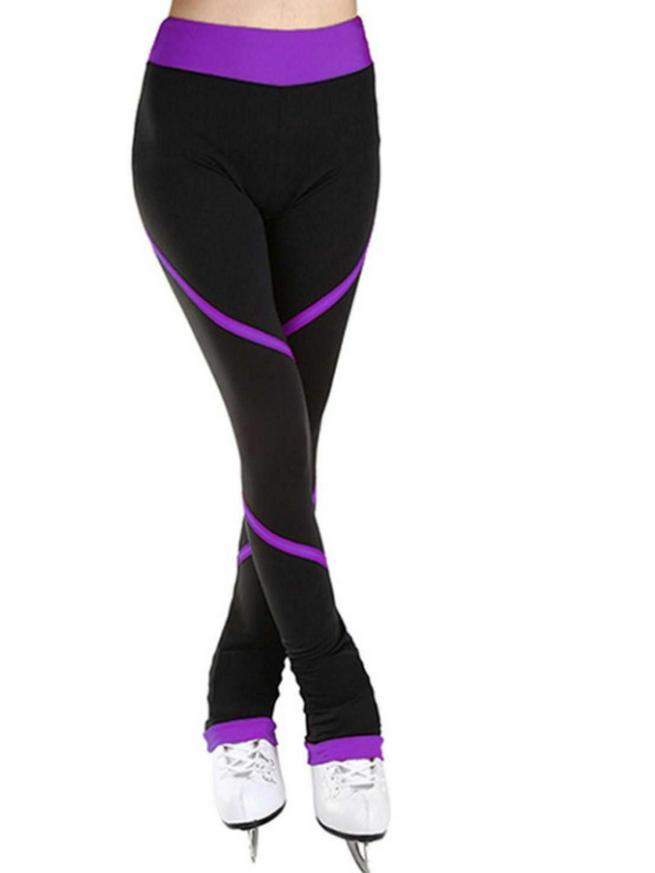 LIUHUO Vícebarevné spirálově pruhované kalhoty na bruslení pro děti, ženy a dospělé