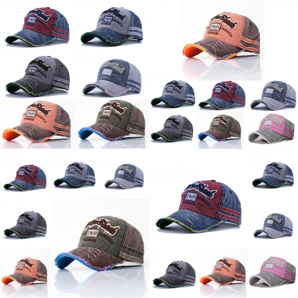 Vintage Embroidered Raw-brims Baseball Cap For Unisex