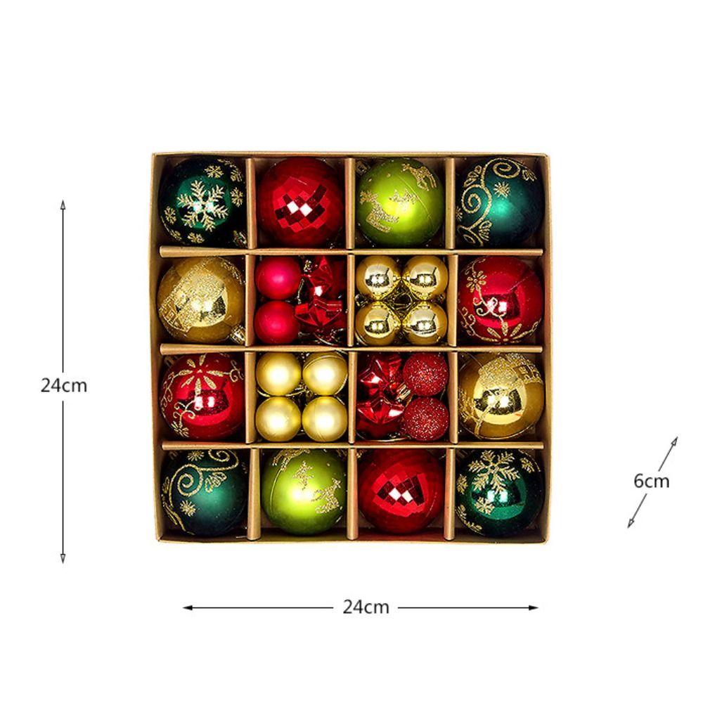 44PCS High-quality Plastic Christmas Ball Set 20 Colors 3-6cm Christmas Tree Balls Suspensable Xmas Ornament Ball Scene Supplies