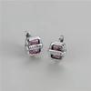 Fashion Men's and Women's Earrings Lucky Luck Square Diamond Earrings High-end Sense Versatile Stud Earrings Simple
