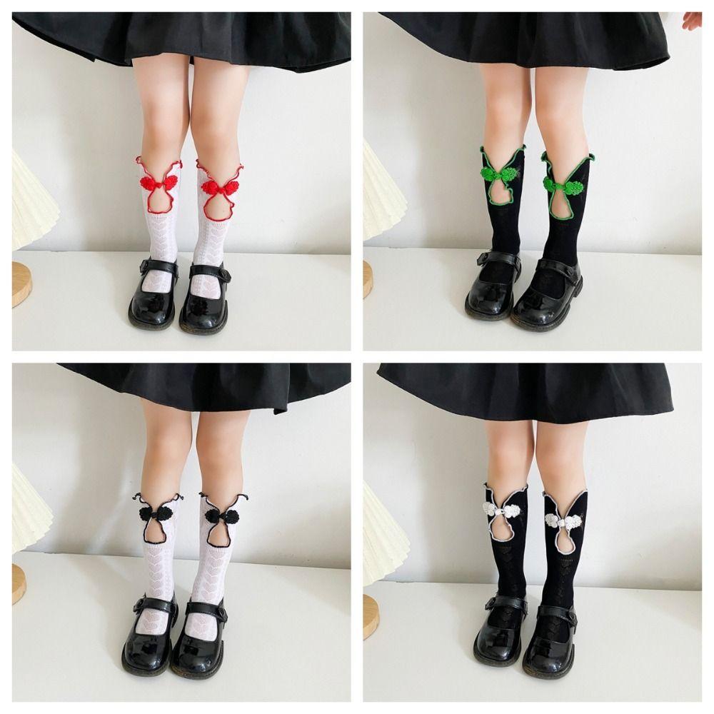 Breathable Mesh Kids Lolita Stockings Anicent Chinese Style Children Lace Socks Hollow Out Kids Jk Hosiery Spring