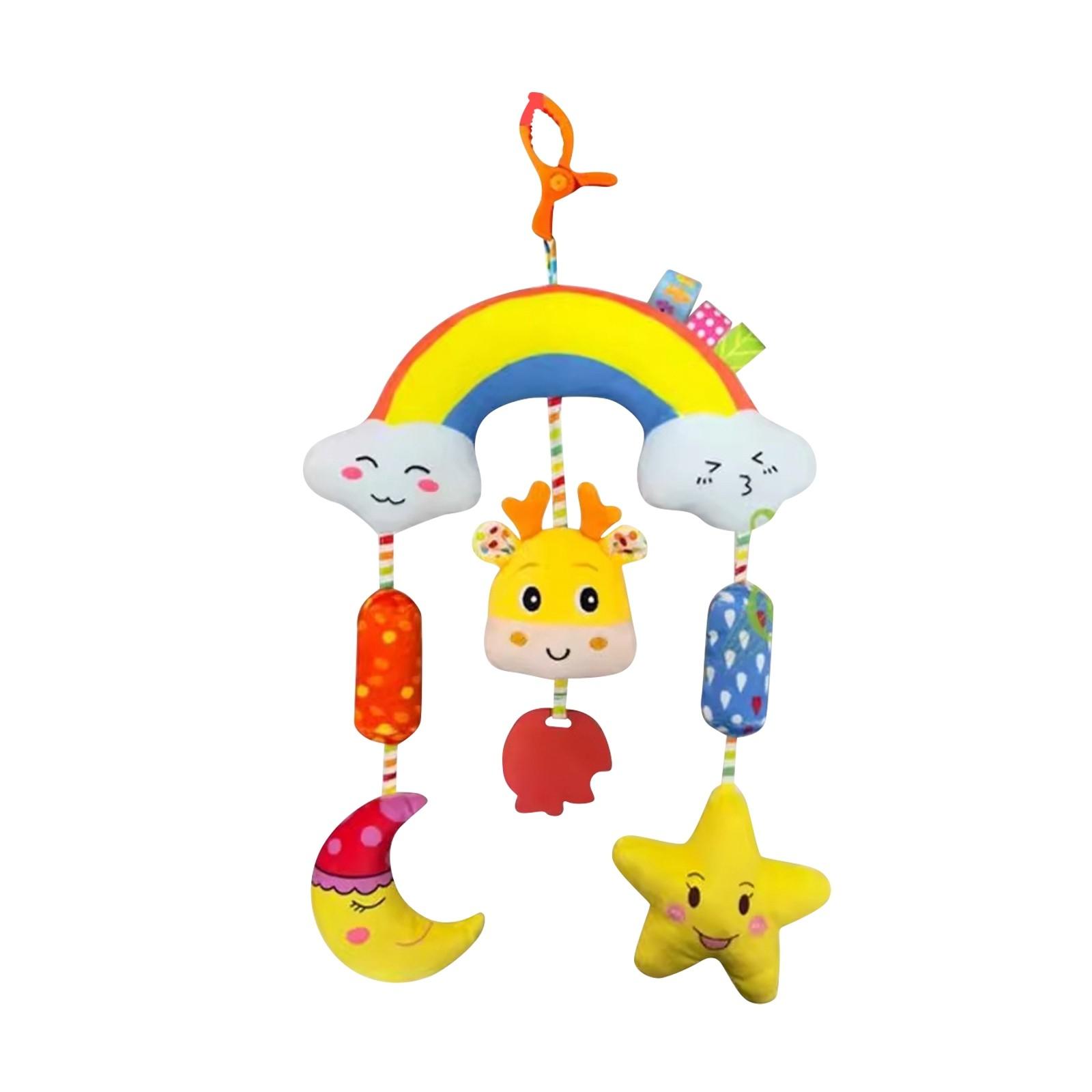 

Потяните за веревку, чтобы вытащить колокольчик для кроватки, подвеску-погремушку для детской коляски, успокаивающую игрушку для новорожденного One Size жёлтый