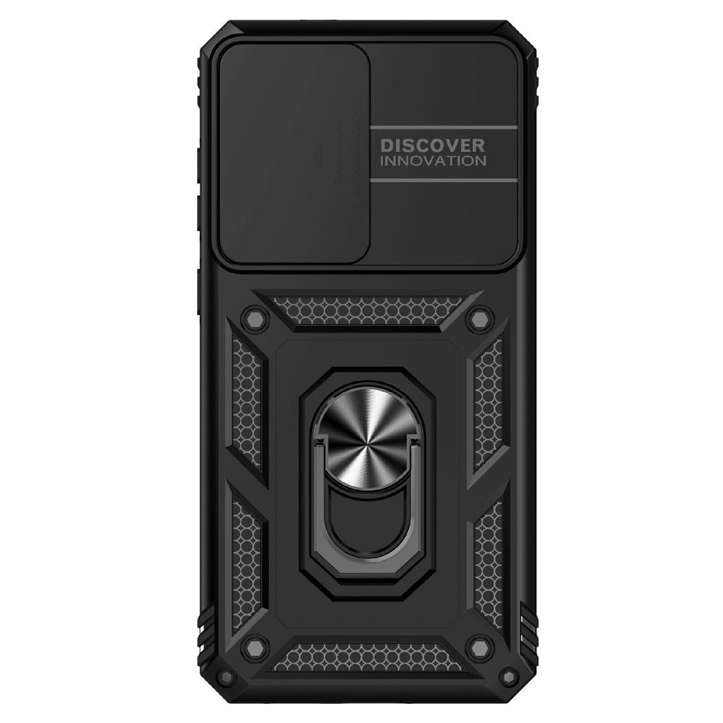 For Samsung Galaxy S25 FE Case PC + TPU Phone Cover with Lens Protection Kickstand