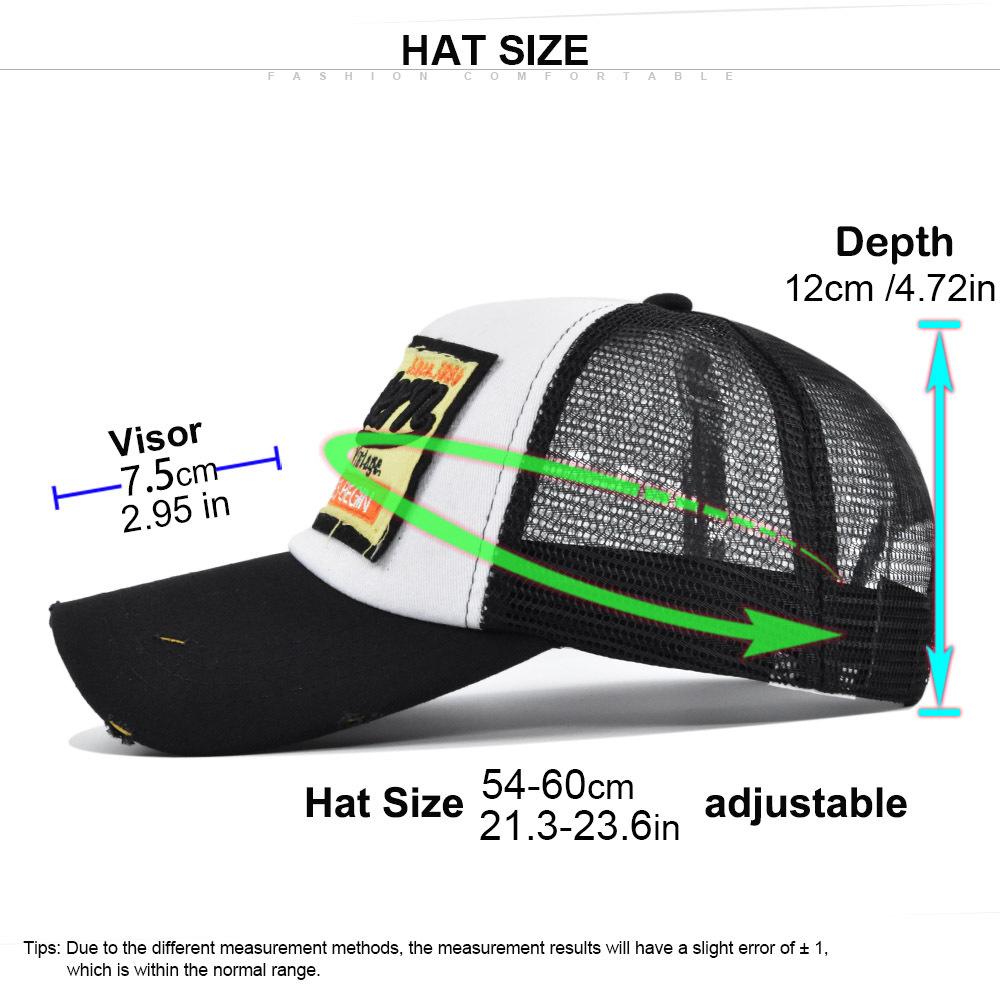 Cappellino da Baseball Estivo Primavera Uomo Donna Cappello da Sole per Sport all'Aperto Protezione Solare Cappello Hip Hop Rete Traspirante Regolabile Snapback