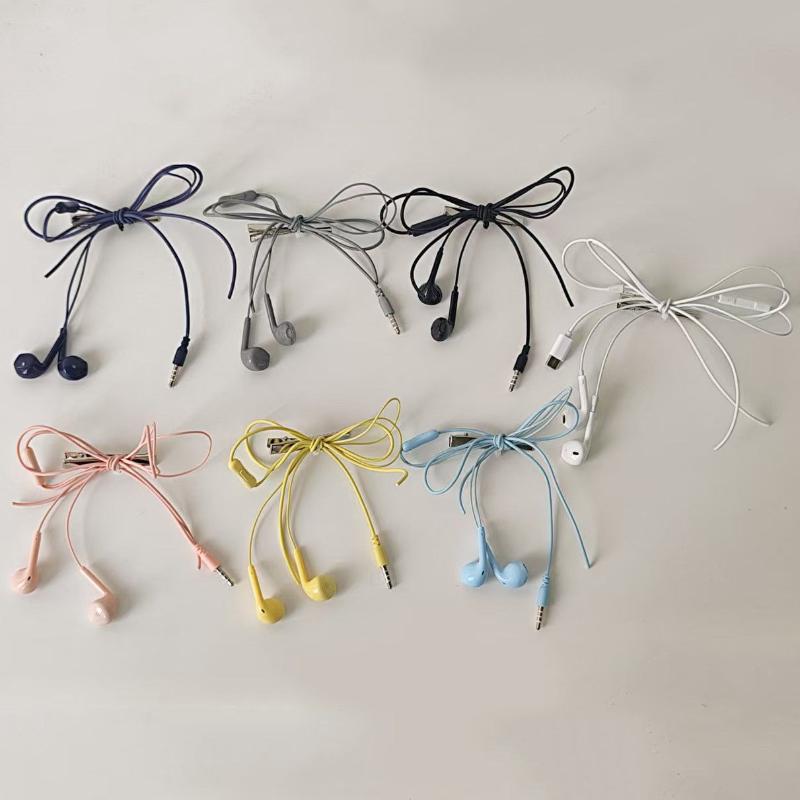 Funky Y2K Headphone Wire Bow Hair Clips Retro Style for Teen Fashion